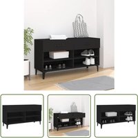The Living Store - Schuhschrank Schwarz 102x35x55 cm Holzwerkstoff - Schuhschrank - Schrank - Garderobe - Holzwerkstoffmöbel - Wohnzimmer Deko von THE LIVING STORE