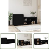 The Living Store - Schuhschrank Schwarz 130x35x54 cm Holzwerkstoff - Schuhschrank - Schuhanlage - Garderobe - Flurmöbel - Holzwerkstoff The Living Store - Schuhschrank Schwarz 130x35x54 cm Holzwerkstoff - Schuhschrank - Schuhanlage - Garderobe - Flurmöbel - Holzwerkstoff von THE LIVING STORE