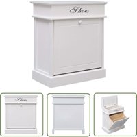 The Living Store - Schuhschrank Weiß 50 x 28 x 58 cm Paulownia Holz - Schuhschrank - Flurmöbel - Schuhregal - Schuhorganisation - Stauraum von THE LIVING STORE