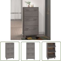 The Living Store - Schuhschrank hamar Hellgrau 59,5x35x117 cm Massivholz Kiefer - Holzschrank - Schrank Für Schuhe - Schuhregal - Garderobe The Living Store - Schuhschrank hamar Hellgrau 59,5x35x117 cm Massivholz Kiefer - Holzschrank - Schrank Für Schuhe - Schuhregal - Garderobe von THE LIVING STORE