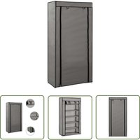 The Living Store - Schuhschrank mit Abdeckung Grau 58 x 28 x 106 cm Stoff - Schuhschrank - Schuhregal - Garderobe - Schrank - Stauraum von THE LIVING STORE