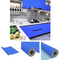 The Living Store Selbstklebende Möbelfolie Hochglanz-Blau 500x90 cm PVC - Fensterfolie von THE LIVING STORE