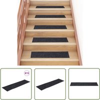 The Living Store - Selbstklebende Treppenmatten 15 Stk. Rechteckig 76x20 cm Grau - Stufenmatten - Treppenläufer - Treppenschutz - Anti-Rutschmatte The Living Store - Selbstklebende Treppenmatten 15 Stk. Rechteckig 76x20 cm Grau - Stufenmatten - Treppenläufer - Treppenschutz - Anti-Rutschmatte von THE LIVING STORE