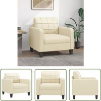 The Living Store Sessel Creme 60 cm Kunstleder - Esszimmerstuhl - Lounge Chair - Wohnzimmersofa - Kunstledersessel - Cremefarbener Stuhl The Living Store Sessel Creme 60 cm Kunstleder - Esszimmerstuhl - Lounge Chair - Wohnzimmersofa - Kunstledersessel - Cremefarbener Stuhl von THE LIVING STORE