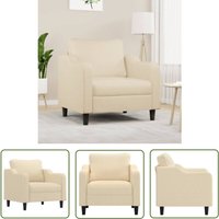 The Living Store - Sessel Creme 60 cm Stoff - Esszimmerstuhl - Wohnzimmersofa - Gemütlicher Sessel - Cremefarbener Stuhl - Polstersessel von THE LIVING STORE