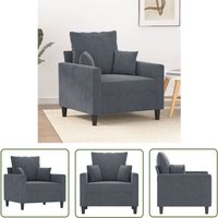 The Living Store - Sessel Dunkelgrau 60 cm Samt - Samtsofa - Wohnzimmersofa - Lounge Chair - Grau Sofa - Gemütlicher Sessel The Living Store - Sessel Dunkelgrau 60 cm Samt - Samtsofa - Wohnzimmersofa - Lounge Chair - Grau Sofa - Gemütlicher Sessel von THE LIVING STORE