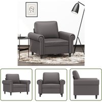 The Living Store - Sessel Grau 60 cm Kunstleder - Esszimmerstuhl - Lounge Chair - Couchtisch - Wohnzimmersofa - Ledercouch von THE LIVING STORE