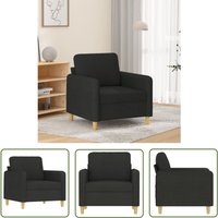 Sessel Schwarz 60 cm Stoff - Schwarzes Sofa - Einzelsofa - Lounge Chair - Gemütlicher Sessel - Modernes Sofa - The Living Store von THE LIVING STORE