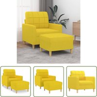 The Living Store - Sessel mit Hocker Hellgelb 60 cm Stoff - Sofa - Sessel - Beistelltisch - Wohnzimmer Dekoration - Hellgelb The Living Store - Sessel mit Hocker Hellgelb 60 cm Stoff - Sofa - Sessel - Beistelltisch - Wohnzimmer Dekoration - Hellgelb von THE LIVING STORE
