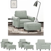 The Living Store - Sessel mit Hocker Hellgrau 60 cm Samt - Sofas - Grau The Living Store - Sessel mit Hocker Hellgrau 60 cm Samt - Sofas - Grau von THE LIVING STORE