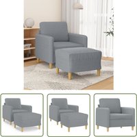 The Living Store - Sessel mit Hocker Hellgrau 60 cm Stoff - Sofa - Sessel - Beistelltisch - Wohnzimmer Dekoration - Grau The Living Store - Sessel mit Hocker Hellgrau 60 cm Stoff - Sofa - Sessel - Beistelltisch - Wohnzimmer Dekoration - Grau von THE LIVING STORE