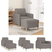 The Living Store - Sessel mit Hocker Taupe 60 cm Stoff - Sofas - Taupe von THE LIVING STORE