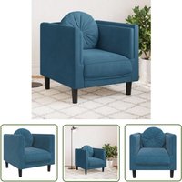 The Living Store - Sessel mit Kissen Blau Samt - Sessel - Samtstuhl - Wohnzimmersessel - Lounge Chair - Blau The Living Store - Sessel mit Kissen Blau Samt - Sessel - Samtstuhl - Wohnzimmersessel - Lounge Chair - Blau von THE LIVING STORE