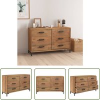 The Living Store - Sideboard Braun 110x35x70 cm Massivholz Kiefer - Vintage Sideboard - Holzmöbel - Wohnzimmertisch - Kiefernholzmöbel - Retro von THE LIVING STORE