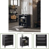The Living Store - Sideboard Hochglanz-Grau 57x35x70 cm Holzwerkstoff - Schreibtischregal - Wohnzimmerregale - Grau Sideboard - Holzschrank von THE LIVING STORE