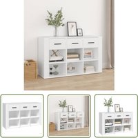 The Living Store Sideboard Weiß 100x30x59,5 cm Holzwerkstoff - Schreibtisch - Wohnzimmermöbel - Sideboard Weiß - Holz Sideboard - Regal von THE LIVING STORE