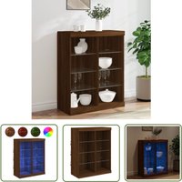 The Living Store Sideboard mit LED-Leuchten Braun Eichen-Optik 81x37x100 cm - Sideboard - Wohnwand - TV-Schreibtisch - Regal - Wohnzimmermöbel von THE LIVING STORE
