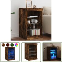 Sideboard mit LED-Leuchten Räuchereiche 41x37x67 cm - Schreibtisch - Wohnzimmermöbel - Sideboard - Regal - tv Stand - The Living Store Sideboard mit LED-Leuchten Räuchereiche 41x37x67 cm - Schreibtisch - Wohnzimmermöbel - Sideboard - Regal - tv Stand - The Living Store von THE LIVING STORE