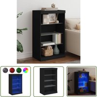 The Living Store Sideboard mit LED-Leuchten Schwarz 60,5x37x100 cm - Schreibtisch - Wohnzimmermöbel - Sideboard - TV Stand - Regal von THE LIVING STORE