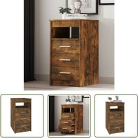 The Living Store - Sideboard mit Schubladen Räuchereiche 40x50x76 cm Holzwerkstoff - Sideboard - Kommode - Schrank - Wohnraumorganisation The Living Store - Sideboard mit Schubladen Räuchereiche 40x50x76 cm Holzwerkstoff - Sideboard - Kommode - Schrank - Wohnraumorganisation von THE LIVING STORE