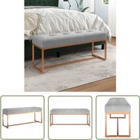 Sitzbank Grau 110x36x45 cm Samt - Sitzbank - Grau - Samtsofa - Wohnzimmer Dekoration - Bequeme Sitzfläche - The Living Store von THE LIVING STORE
