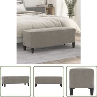 The Living Store - Sitzbank Hellgrau 100x35x41 cm Samt - Sitzbank - Samtsofa - Grau Sofa - Couch - Wohnzimmersofa von THE LIVING STORE