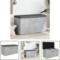 The Living Store - Sitzbank mit Stauraum Betongrau 82x42x45 cm Holzwerkstoff - Wohnzimmer Dekoration - Stauraumbank - Beistelltisch - Garderobe von THE LIVING STORE