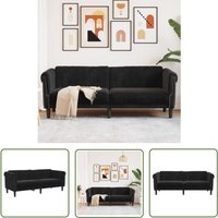 The Living Store - Sofa 3-Sitzer Schwarz Samt - Samtsofa - 3-Sitzer Sofa - Wohnzimmersofa - Schwarzes Sofa - Modernes Sofa von THE LIVING STORE