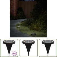 Solar-Bodenleuchten mit Erdspieß 12 Stk. Warmweiß - Solarlaterne - Gartenbeleuchtung - Außenscheinwerfer - LED-Beleuchtung - Solarbetriebene Lampen von THE LIVING STORE
