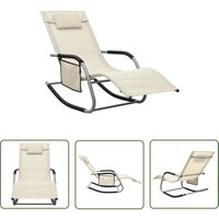 The Living Store - Sonnenliege Textilene Creme und Grau - Sonnenliege - Gartenliege - Strandliege - Textilene - Wetterfest The Living Store - Sonnenliege Textilene Creme und Grau - Sonnenliege - Gartenliege - Strandliege - Textilene - Wetterfest von THE LIVING STORE