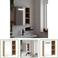 The Living Store - Spiegelschrank mit LED-Beleuchtung Eichenoptik 45x13x52 cm - Spiegelschrank - Badezimmerspiegel - LED-Spiegelschrank The Living Store - Spiegelschrank mit LED-Beleuchtung Eichenoptik 45x13x52 cm - Spiegelschrank - Badezimmerspiegel - LED-Spiegelschrank von THE LIVING STORE
