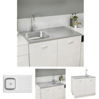 The Living Store Spüle mit Abtropffläche Set Silbern 1000x600x155 mm Edelstahl - Küchenspülen & Spülbecken The Living Store Spüle mit Abtropffläche Set Silbern 1000x600x155 mm Edelstahl - Küchenspülen & Spülbecken von THE LIVING STORE