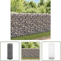 The Living Store - Steinkorb Gabione mit Deckeln Verzinkter Draht 100×30×30 cm - Gabionenkasten - Stahltrennung - Gartenzaun - Begrenzungssteine von THE LIVING STORE