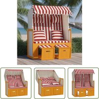 The Living Store Strandkorb mit Kissen Poly Rattan und Massivholz Rot & Weiß - Sonnenschirm - Strandkorb - Gartenmöbel - Rattan Möbel - Liege The Living Store Strandkorb mit Kissen Poly Rattan und Massivholz Rot & Weiß - Sonnenschirm - Strandkorb - Gartenmöbel - Rattan Möbel - Liege von THE LIVING STORE