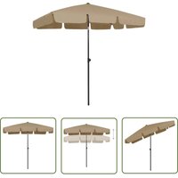 The Living Store - Strandschirm Taupe 200x125 cm - Sonnenschirm - Strandschirm - Gartensonnen - Polyester Sonnenschirm - UV-Schutz von THE LIVING STORE