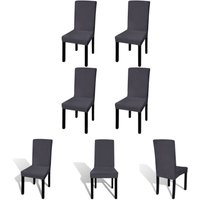 The Living Store - Stretch-Stuhlhussen Gerade 4 Stk. Anthrazit - Hussen - Anthrazit von THE LIVING STORE