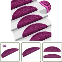 The Living Store - Stufenmatten 10 Stk. 56x17x3 cm Violett - Stufenmatte - Treppenmatte - Treppenschutz - Rutschfeste Matte - Polypropylen Matte von THE LIVING STORE