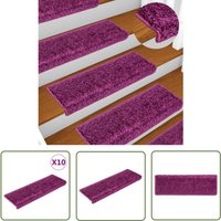 The Living Store Stufenmatten 10 Stk. 65x21x4 cm Violett - Stufenmatte - Treppenmatte - Treppenteppich - Rutschfeste Matte - Dekorative Treppenmatte The Living Store Stufenmatten 10 Stk. 65x21x4 cm Violett - Stufenmatte - Treppenmatte - Treppenteppich - Rutschfeste Matte - Dekorative Treppenmatte von THE LIVING STORE