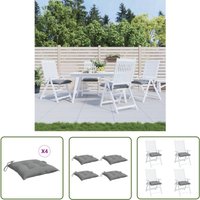 Stuhlkissen 4 Stk. Grau 50x50x7 cm Oxford-Gewebe - Sitzkissen - Gartenkissen - Balkonkissen - Outdoorkissen - Grau - The Living Store Stuhlkissen 4 Stk. Grau 50x50x7 cm Oxford-Gewebe - Sitzkissen - Gartenkissen - Balkonkissen - Outdoorkissen - Grau - The Living Store von THE LIVING STORE
