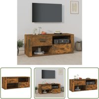 The Living Store - TV-Schrank Räuchereiche 100x35x40 cm Holzwerkstoff - tv Schrank - Holzmöbel - Wohnzimmerschränke - Media Möbel - Regal The Living Store - TV-Schrank Räuchereiche 100x35x40 cm Holzwerkstoff - tv Schrank - Holzmöbel - Wohnzimmerschränke - Media Möbel - Regal von THE LIVING STORE
