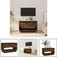 The Living Store TV-Schrank Räuchereiche 70x41x44 cm Holzwerkstoff - TV-Schrank - Lowboard - Holzmöbel - Fernsehtisch - Regal von THE LIVING STORE