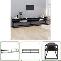 The Living Store TV-Schrank Schwarz 220x40x40,5 cm Hartglas - TV Schrank - Hartglas - Schwarzer TV Stand - Medienregal - Wohnzimmer Möbel The Living Store TV-Schrank Schwarz 220x40x40,5 cm Hartglas - TV Schrank - Hartglas - Schwarzer TV Stand - Medienregal - Wohnzimmer Möbel von THE LIVING STORE