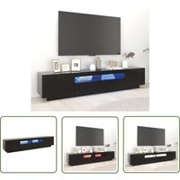 The Living Store - TV-Schrank mit LED-Leuchten Schwarz 200x35x40 cm - tv Schrank - Holzwerkstoff Möbel - led Beleuchtung - Wohnzimmer Dekoration The Living Store - TV-Schrank mit LED-Leuchten Schwarz 200x35x40 cm - tv Schrank - Holzwerkstoff Möbel - led Beleuchtung - Wohnzimmer Dekoration von THE LIVING STORE