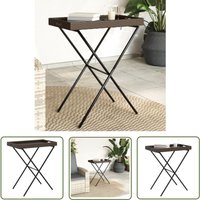 The Living Store - Tabletttisch Klappbar Braun 65x40x75 cm Poly Rattan - Gartentisch - Outdoor Tisch - Klappbarer Tisch - Polyrattan Tisch von THE LIVING STORE