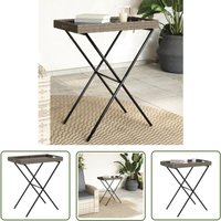 The Living Store Tabletttisch Klappbar Grau 65x40x75 cm Poly Rattan - Gartentisch - Outdoor Tisch - Klappbarer Tisch - Polyrattan Tisch - Esszimmerset von THE LIVING STORE