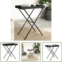 Tabletttisch Klappbar Schwarz 65x40x75 cm Poly Rattan - Gartentisch - Outdoor Tisch - Klappbarer Tisch - Polyrattan Tisch - Esstisch - The Living von THE LIVING STORE