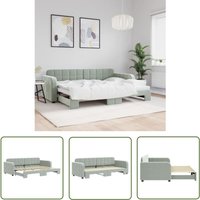 The Living Store - Tagesbett Ausziehbar Hellgrau 80x200 cm Samt - Samtsofa - Schlafcouch - Gästebett - Klappsitzgelegenheit - Wohnzimmermöbel The Living Store - Tagesbett Ausziehbar Hellgrau 80x200 cm Samt - Samtsofa - Schlafcouch - Gästebett - Klappsitzgelegenheit - Wohnzimmermöbel von THE LIVING STORE
