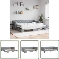The Living Store - Tagesbett Ausziehbar Hellgrau 90x200 cm Stoff - Sofa Bett - Schlafsofa - Gästebett - Tagesbett - Ausziehbarer Schlafsitz The Living Store - Tagesbett Ausziehbar Hellgrau 90x200 cm Stoff - Sofa Bett - Schlafsofa - Gästebett - Tagesbett - Ausziehbarer Schlafsitz von THE LIVING STORE