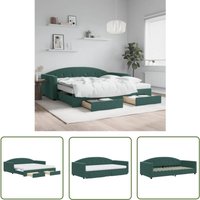 The Living Store - Tagesbett Ausziehbar mit Schubladen Dunkelgrün 100x200 cm Samt - Sofa - Schlafcouch - Gästebett - Tagesbett - Wohnzimmermöbel The Living Store - Tagesbett Ausziehbar mit Schubladen Dunkelgrün 100x200 cm Samt - Sofa - Schlafcouch - Gästebett - Tagesbett - Wohnzimmermöbel von THE LIVING STORE