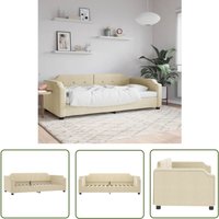 The Living Store - Tagesbett Creme 80x200 cm Stoff - Sofa - Schlafsofa - Gästebett - Tagesbett - Cremefarbenes Möbelstück The Living Store - Tagesbett Creme 80x200 cm Stoff - Sofa - Schlafsofa - Gästebett - Tagesbett - Cremefarbenes Möbelstück von THE LIVING STORE